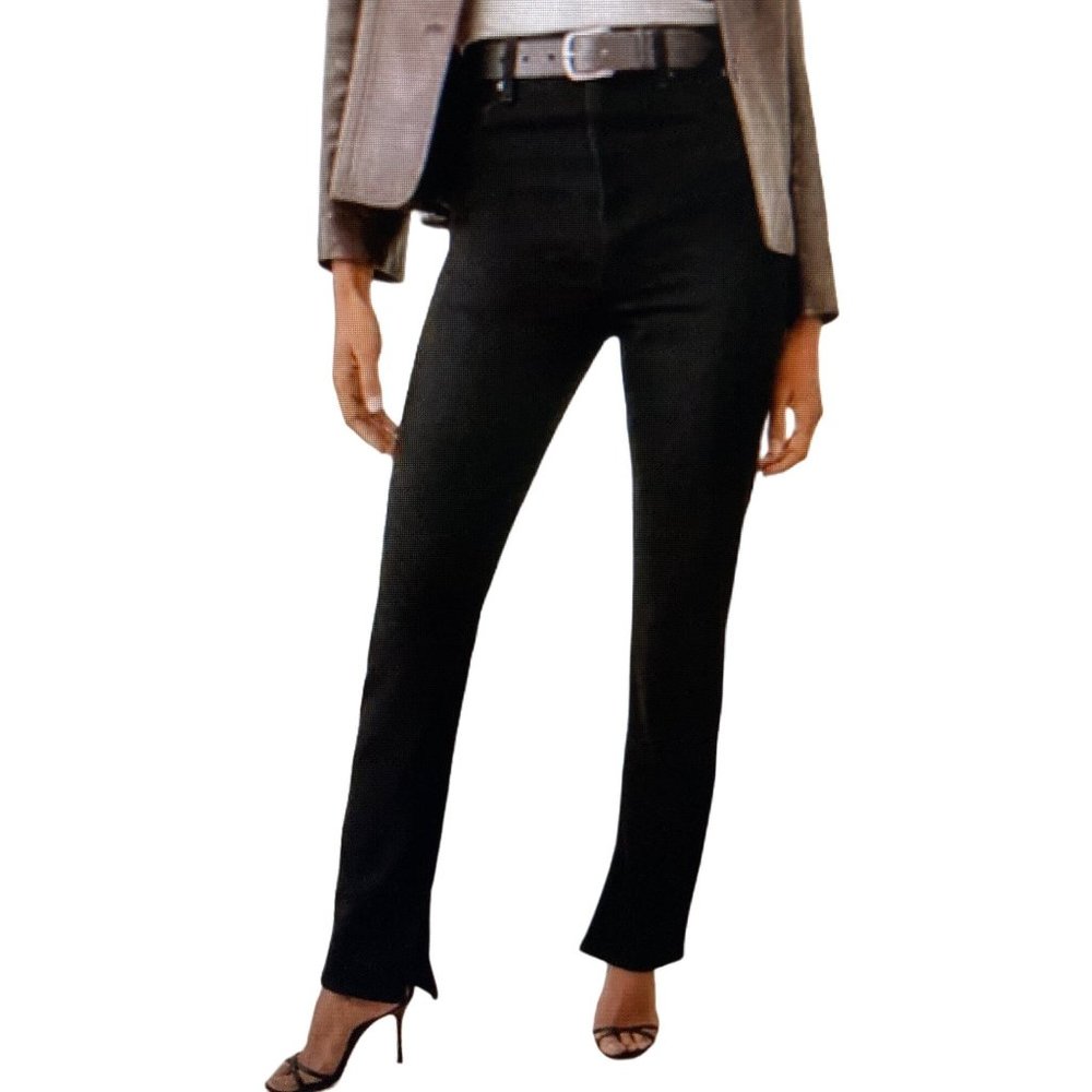 Reformation  Liza Slit Hem Ultra High Rise Straight Long Jeans 24